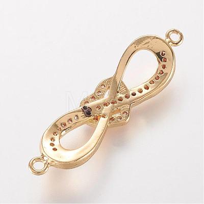 Brass Micro Pave Cubic Zirconia Links ZIRC-K062-15G-1