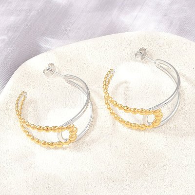 304 Stainless Steel Stud Earrings for Women SA-CBA45D5-34GP-1