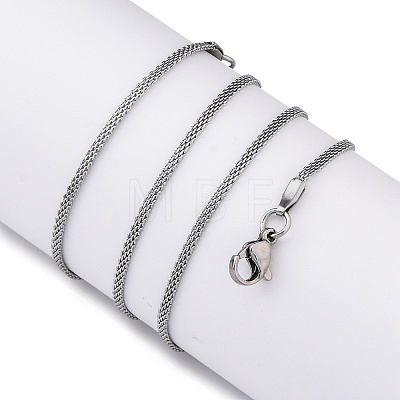 304 Stainless Steel Mesh Chain Necklaces for Women Men NJEW-P321-01P-1