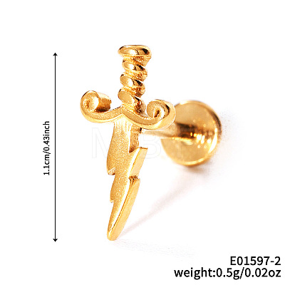 Stylish and Elegant Stainless Steel Sword Stud Earrings GB8029-2-1