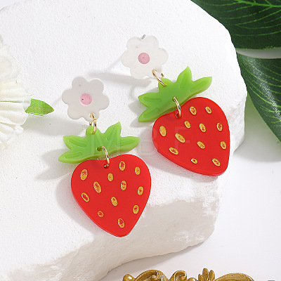 Acrylic Dangle Stud Earrings FS-WG592B9-01-1