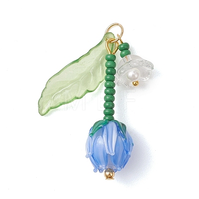 Acrylic and Handmade Lampwork Beads Pendants PALLOY-MZ01294-02-1