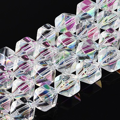 Electroplate Glass Beads Strands EGLA-T021-21C-1