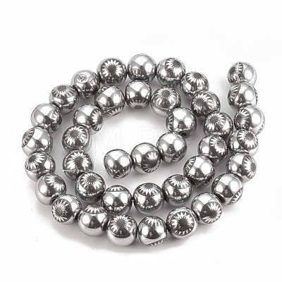Electroplate Non-magnetic Synthetic Hematite Beads Strands G-T065-8mm-03E-1