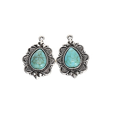 Synthetic Turquoise Pendants PW-WG50367-01-1