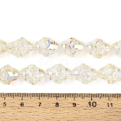 Electroplate Transparent Glass Beads Strands EGLA-N020-03B-1