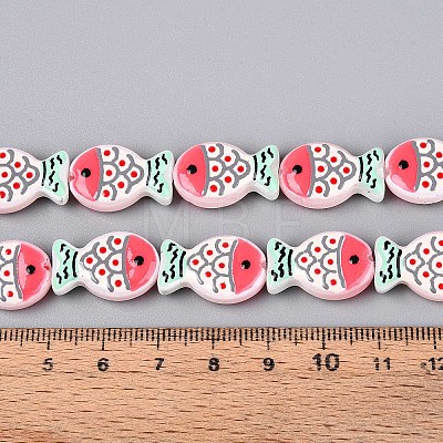 Dyed & Heated Glass Enamel Beads GLAA-T023-45E-1