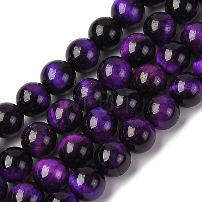 Natural Tiger Eye Bead Strands G-P230-08-D-8mm-1