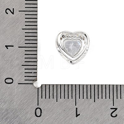 Brass Micro Pave Cubic Zirconia Beads KK-D408-11S-03A-1