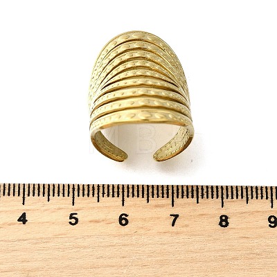 304 Stainless Steel Adjustable Cuff Rings for Women LS-RJEW-B123-01G-03-1