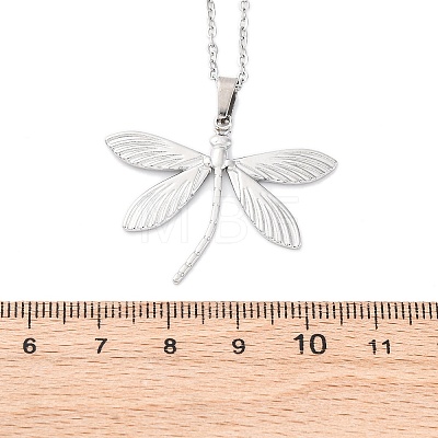 Dragonfly 304 Stainless Steel Pendant Necklaces NJEW-H059-05P-1