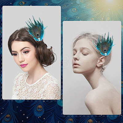 Feather & Alloy Alligator Hair Clips PHAR-WH0018-31-1