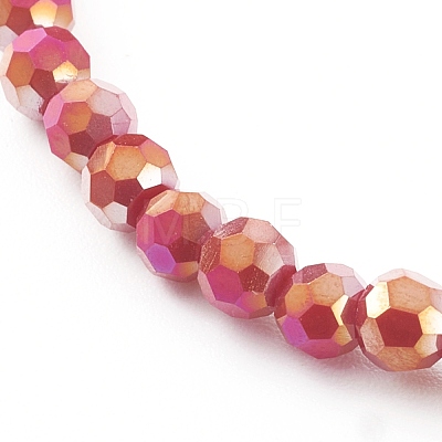 Electroplate Faceted Round Glass Beaded Bracelets BJEW-JB06124-1