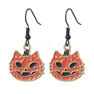 Halloween Alloy Enamel Dangle Earrings EJEW-JE06063-1