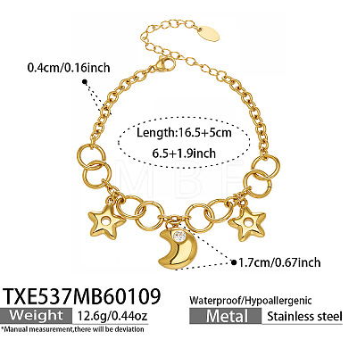 316L Surgical Stainless Steel Charm Bracelets for Women WGEC730-04-1