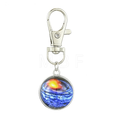 Galaxy Theme Luminous Glass Ball Pendant Decorations HJEW-JM02798-04-1