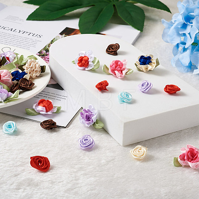  Jewelry 10 Style Polyester Imitation Flower Ornamenrt Accessories DIY-PJ0001-33-1