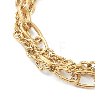 304 Stainless Steel Cable Chain Multi-strand Bracelets STAS-A051-05G-1