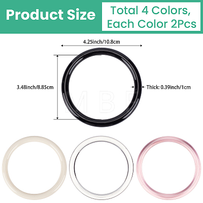 8Pcs 4 Colors Plastic Bag Handles DIY-CL0001-69-1