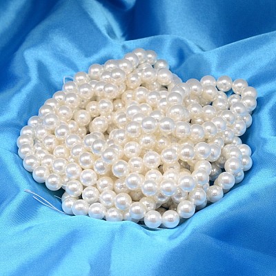 Round Shell Pearl Bead Strands X-BSHE-L011-6mm-A013-1