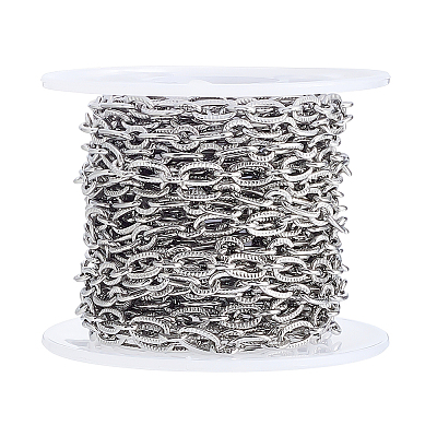 304 Stainless Steel Textured Cable Chains CHS-WH0020-004P-1