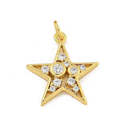 Brass Micro Pave Cubic Zirconia Pendants KK-N254-122G-1