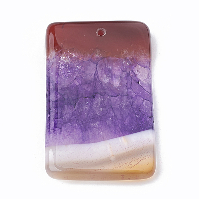 Dyed Natural Crackle Agate Pendants G-S330-09-1
