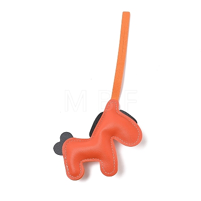 Horse PU Leather Pendant Decorations HJEW-A012-01B-1