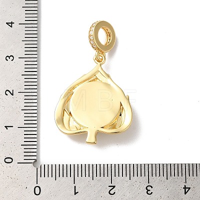 Rack Plating Brass Micro Pave Clear Cubic Zirconia European Dangle Charms KK-G504-26G-01-1