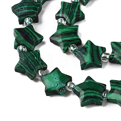 Dyed Synthetic Malachite Beads Strands G-T138-191-1