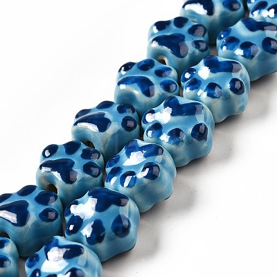 Handmade Printed Porcelain Beads X1-PORC-F005-02A-1