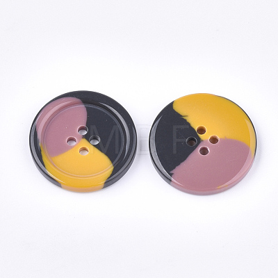 Tri-color Resin Buttons RESI-S377-06A-02-1