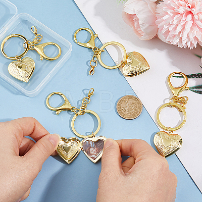 4Pcs Brass Locket Pendant Decorations KEYC-HS00021-1