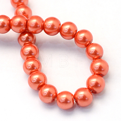 Baking Painted Pearlized Glass Pearl Round Bead Strands X-HY-Q330-8mm-38-1