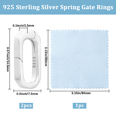 925 Sterling Silver Spring Gate Rings STER-BBC0009-75-1