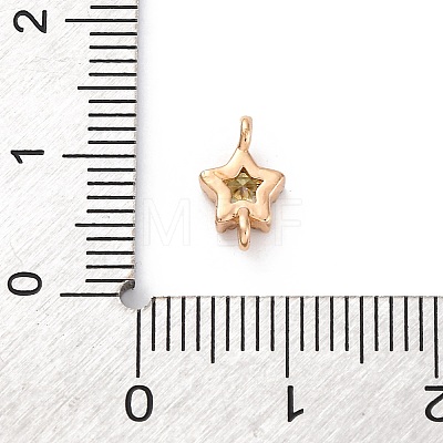 Brass Cubic Zirconia Star Connector Charms KK-Z084-11G-05-1