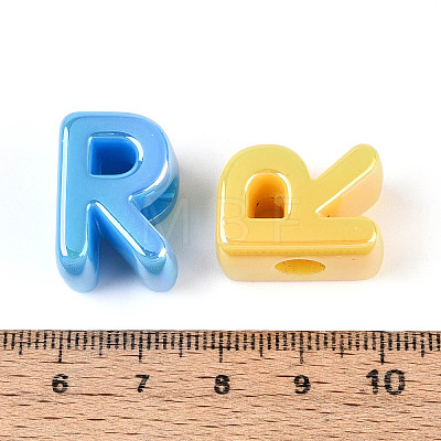 UV Plating Opaque Acrylic European Beads OACR-M027-03R-1