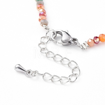 Faceted Glass Beaded Necklaces X-NJEW-JN02553-04-1