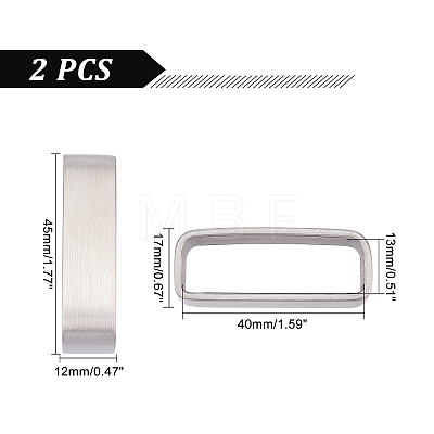 Stainless Steel Belt Keeper Belt Strap Loop Ring Buckle Parts DIY-WH0304-355-1