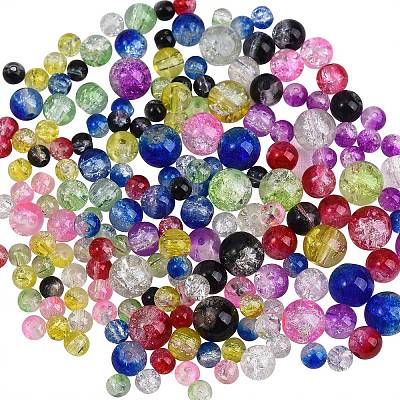 1920Pcs 3 Style Spray Painted Crackle Glass Beads CCG-CJ0001-04-1