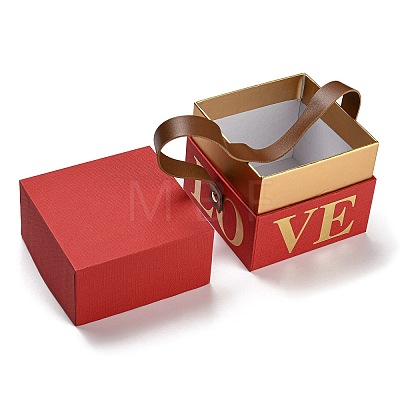 Square Love Print Cardboard Paper Gift Box CON-G019-01A-1