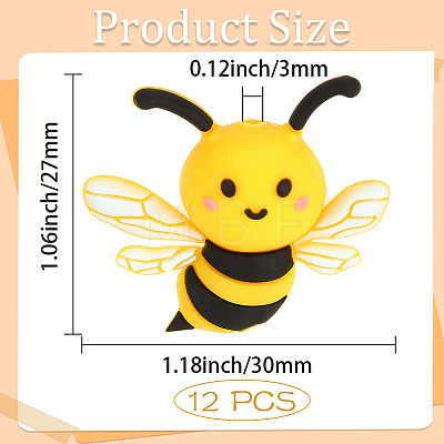 12Pcs Food Grade Eco-Friendly Silicone Focal Beads SIL-PA0001-49-1
