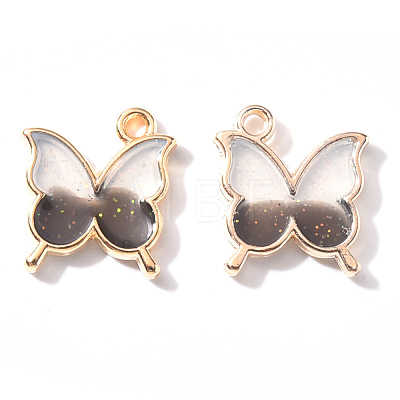Light Gold Plated Alloy Enamel Pendants ENAM-R136-24D-1