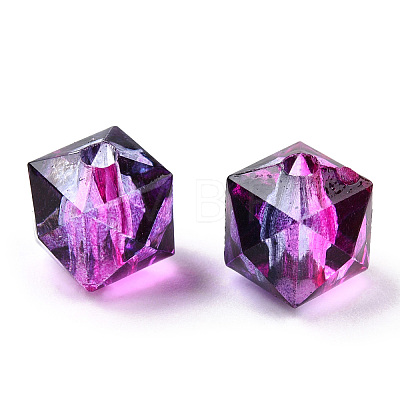 Two Tone Transparent Spray Painted Acrylic Beads ACRP-TD002-03-1