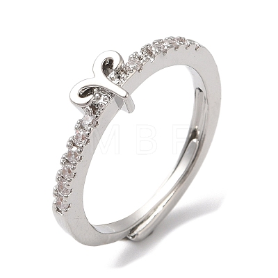 Rack Plating Brass Clear Cubic Zirconia Constellation Adjustable Rings for Women RJEW-S407-08P-06-1