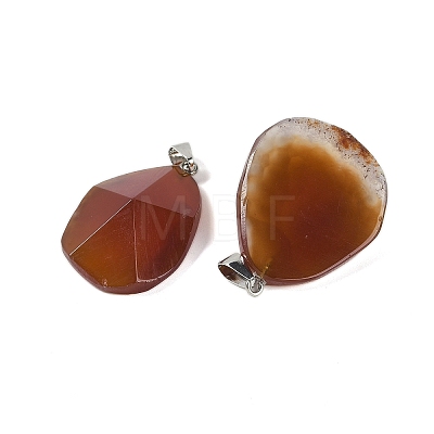 Natural Carnelian Pendants G-C140-06F-1