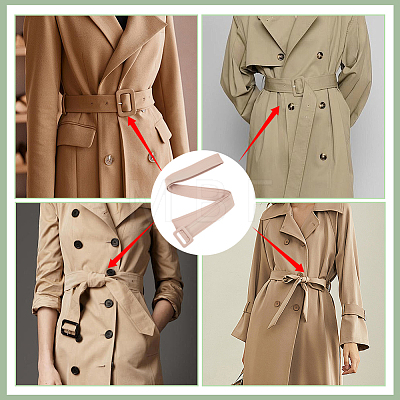 1Pc Cloth Waist Belts with Alloy Buckles for Coat AJEW-GF0015-07A-1