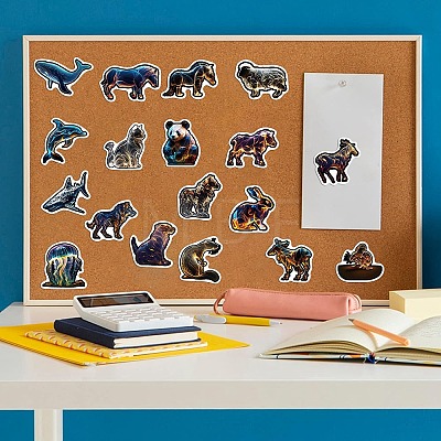 50Pcs Animals PVC Waterproof Sticker Labels STIC-PW0024-06-1