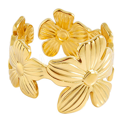 304 Stainless Steel Cuff Open Rings for Women KF1172-2-1