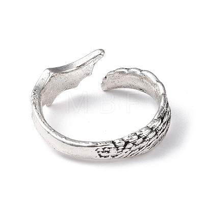 Alloy Wing Open Cuff Ring for Women RJEW-K239-17F-AS-1